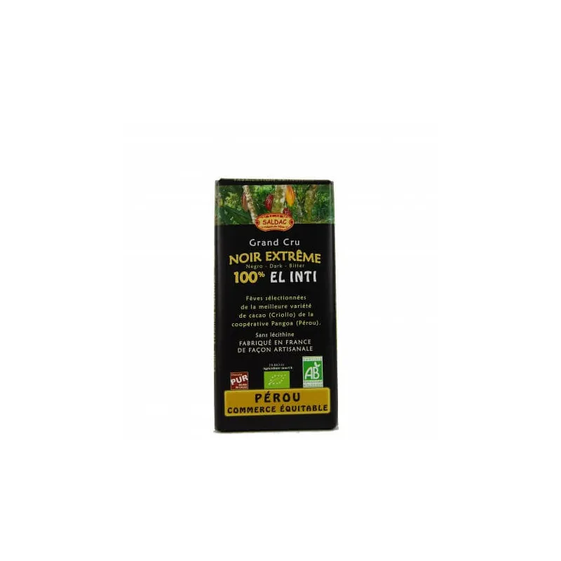 Chocolat noir 100% BIO 100 g, Saldac
