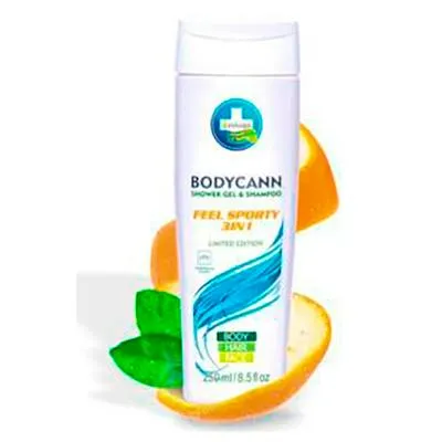 Bodycann feel sporty 3 in 1 Hanf-Shampoo-Duschgel 250 ml, Annabis