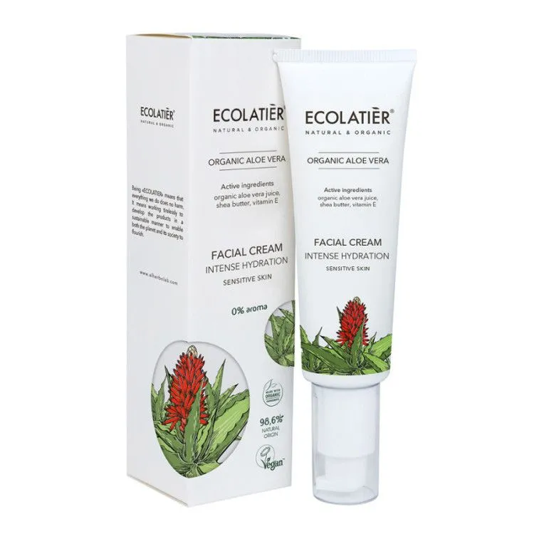 Crema Facial Hidratación Intensa Aloe Vera BIO, Ecolatier