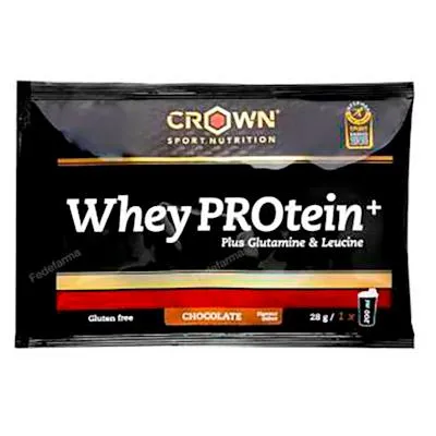 Whey protein+, sobre de chocolate 26 g, Crown Sport Nutrition