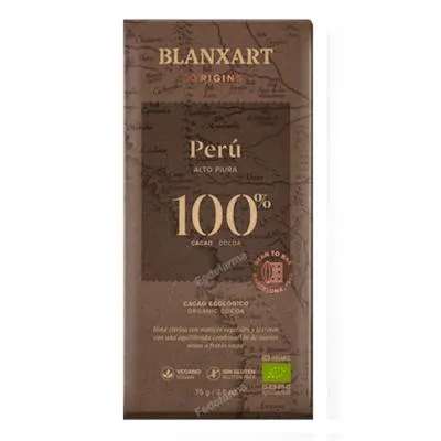 Chocolate negro 100% peru BIO 75 g, Blanxart