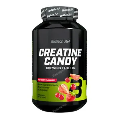 Creatine candy 240 tbl masticables bayas rojas, Biotechusa