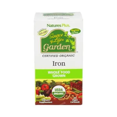 Garden source of life iron hierro 30 cápsulas, Natures Plus