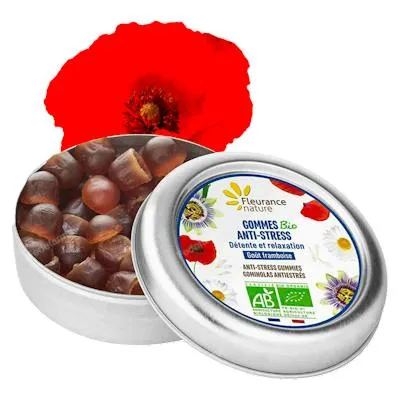 Gominolas antiestres caja metalica de 30 g, Fleurance Nature