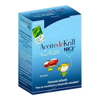 Krill-Öl NKO für Kinder 60 Perlen, Cien Por Cien Natural