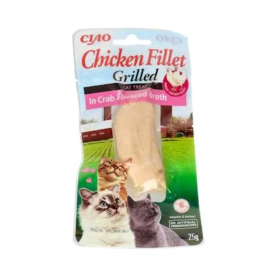 Churu cat filetto di pollo in brodo di granchio 1 busta snack vet 25 g, Churu Vet