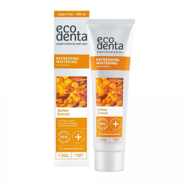Pasta de Dientes Blanqueadora Refrescante con Extracto de Ámbar 100 ml, Ecodenta