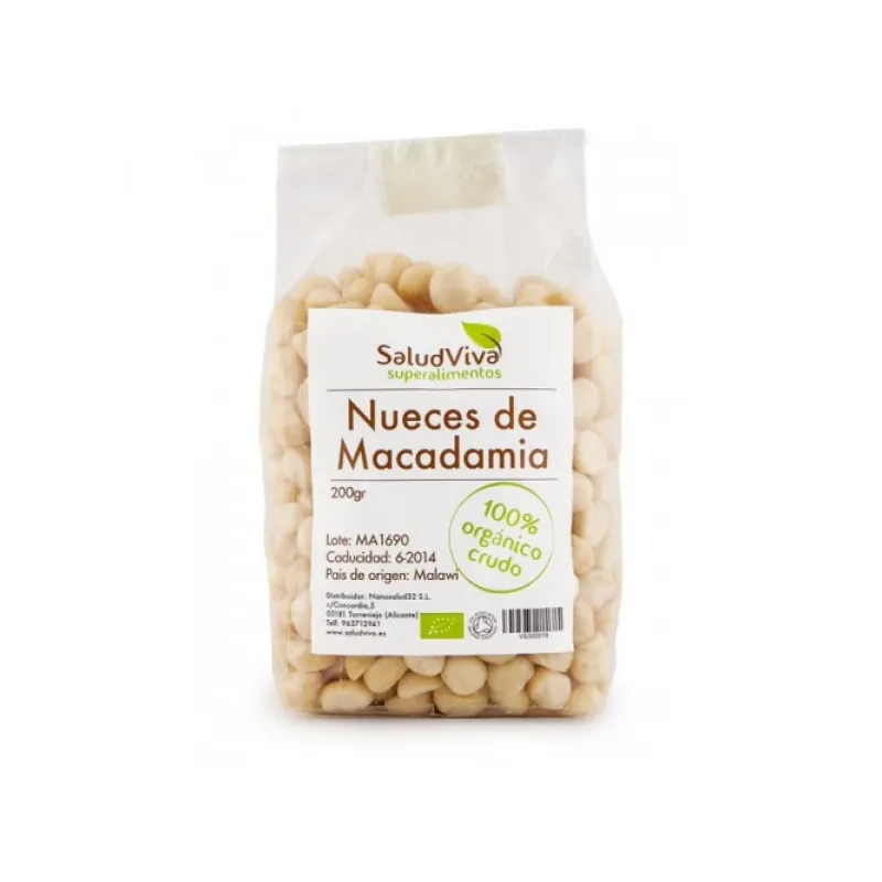 Nueces de macadamia sin gluten BIO 200 g, Salud Viva