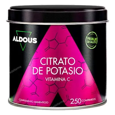 Citrato de potasio 3705 mg con 80 mg de vitamina C 250 comprimidos, Aldous Bio