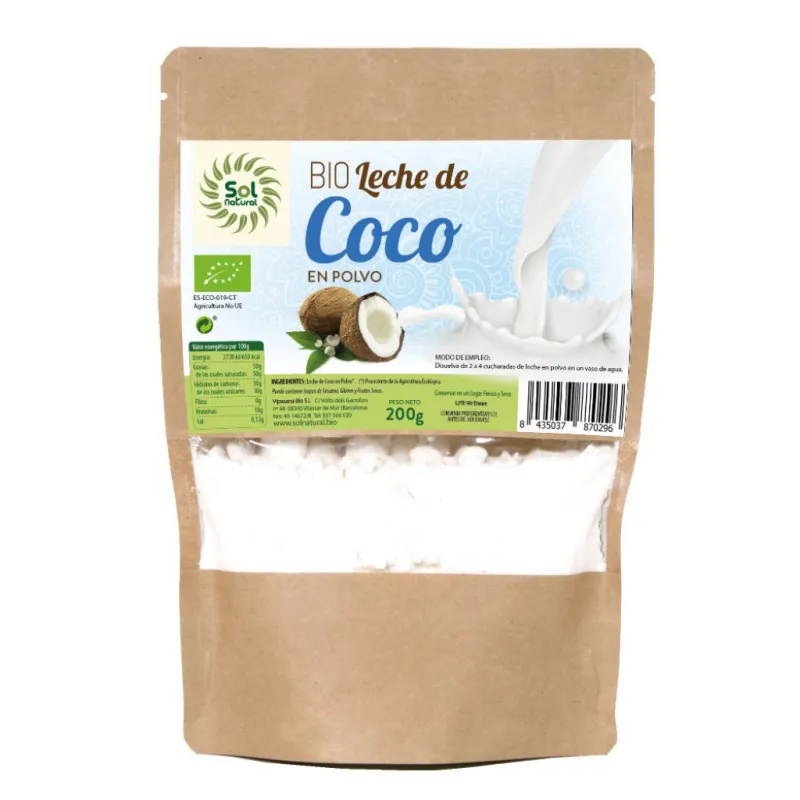Leche de coco en polvo BIO 200 g, Sol Natural