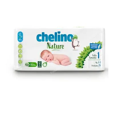 Pañal inf nature T/1 1- 28un 3 kg, Chelino
