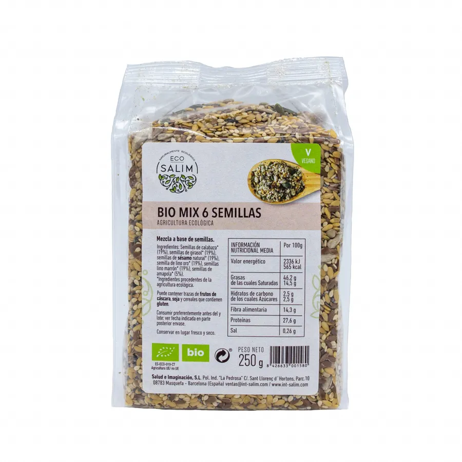 Mix 6 Semillas BIO 250 g, Ecosalim