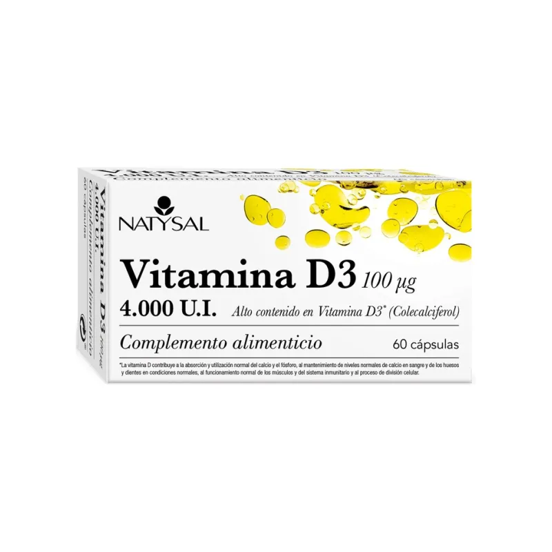 Vitamina d3 100ug 4000ui 30 cápsulas, Natysal