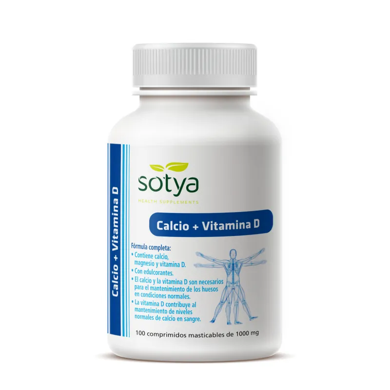 Calcio+vitamina d masticables1000mg 100 comprimidos, Sotya