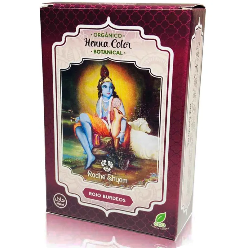 Henna polvo rojo burdeos shyam 100 g, Radhe