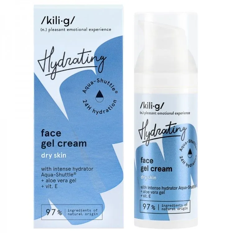Gel-creme facial hidratante intensivo para peles secas, Kilig