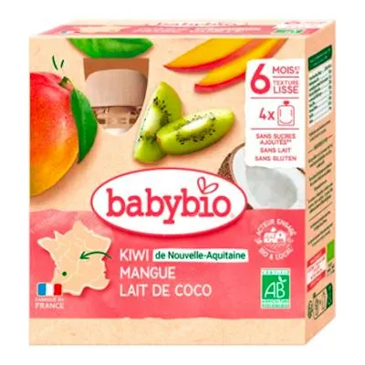 Quetschbeutel Kiwi Mango Kokos 90 g, Babybio