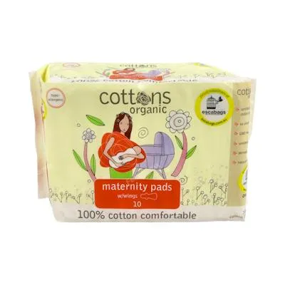 Compresa maternity con alas BIO 10 uds., Cottons