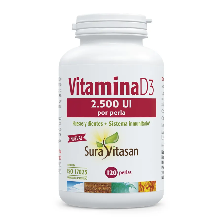 Vitamina D3 2.500ui 120 perlas, Sura Vitasan