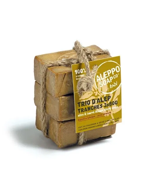 Jabón Alepo Trío pieles Normales 3-5% 3 x 80 g, Tadé