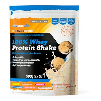 Shake protéiné 100% whey saveur cookies & cream 900 g, Named Sport