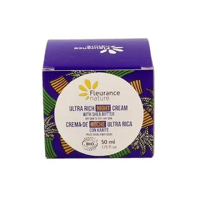 Ultrarijke nachtcrème met BIO karité 50 ml, Fleurance Nature