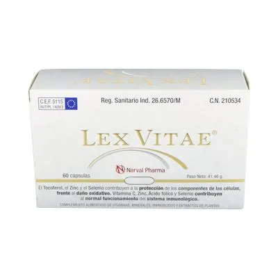 Narval Pharma, S. a. lex vitae (uso interno) blister 60 cápsulas, Narval Pharma, S.a.