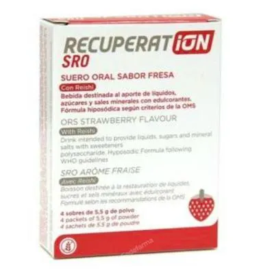 Suero oral sabor fresa 4 sobres, Recuperat-ion