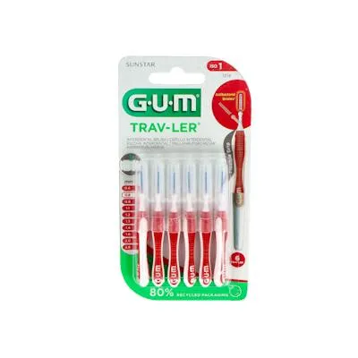 Cepillo interdental trav-ler 1314 0,8mm 6un rojo, Gum