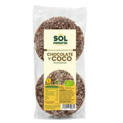 Tortas de arroz con chocolate y coco BIO 100 g, Solnatural