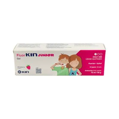 Fluor junior gel 6-12 años fresa 800 ppm 75 ml, Kin