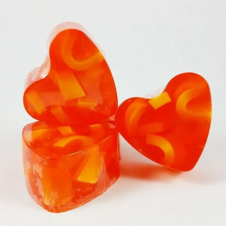 Jabón forma corazón Naranja, Big Soap Factory