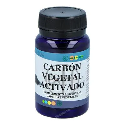 Carbón vegetal activado 60 cápsulas, Alfa Herbal