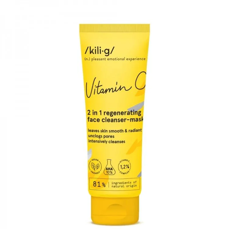 Limpador facial regenerador 2em1 - máscara com AHA, Kilig