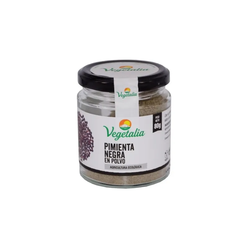 Pimienta negra polvo BIO 80 g, Vegetalia