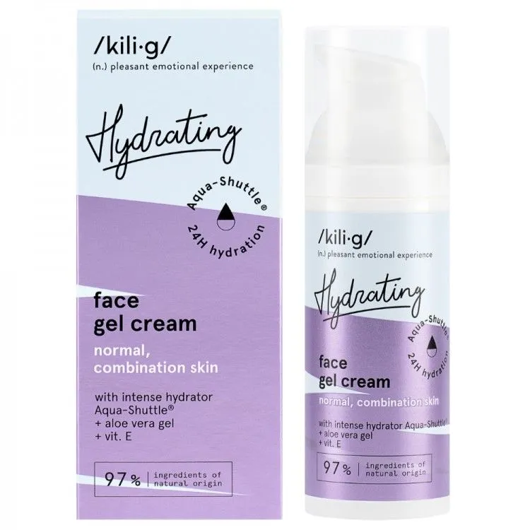 Gel-creme facial hidratante intensivo para peles normais e mistas, Kilig