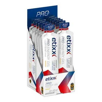 Double carb energy gel pro+caffeine mango 12 x 60 ml, Etixx