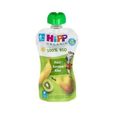 Gourdes de kiwi, poire et banane à boire BIO 100 g, Hipp