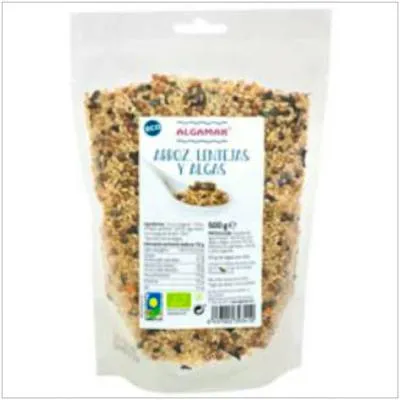Arroz lentejas y algas 300 g, Algamar