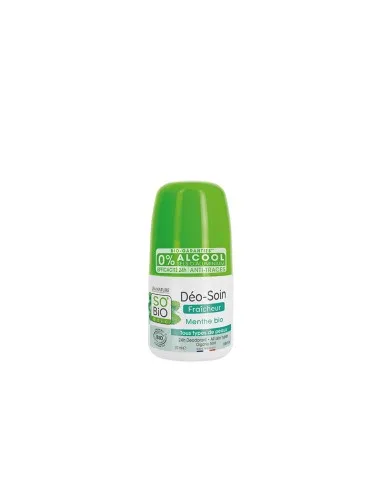 Desodorante roll-on 24H frescor menta BIO, SO'BiO étic