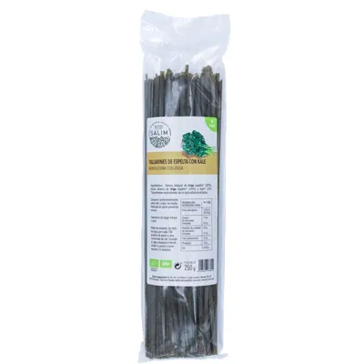Tallarines Espelta Con Kale BIO 250 g, Ecosalim
