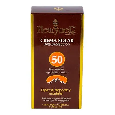 Crema solar facial SPF-50 montaña 80 ml, Fleurymer