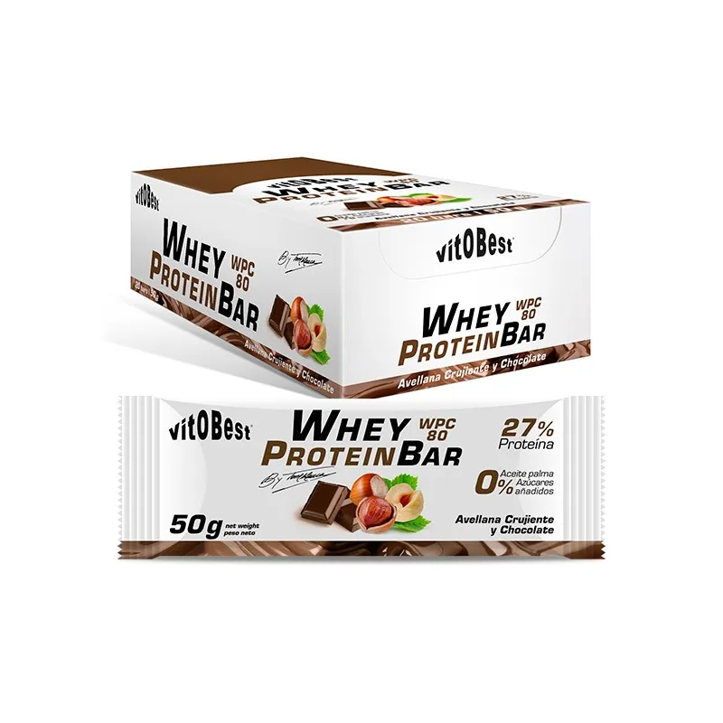 Barrita whey protein bar avellana cruj choco vitob, Vit.o.best