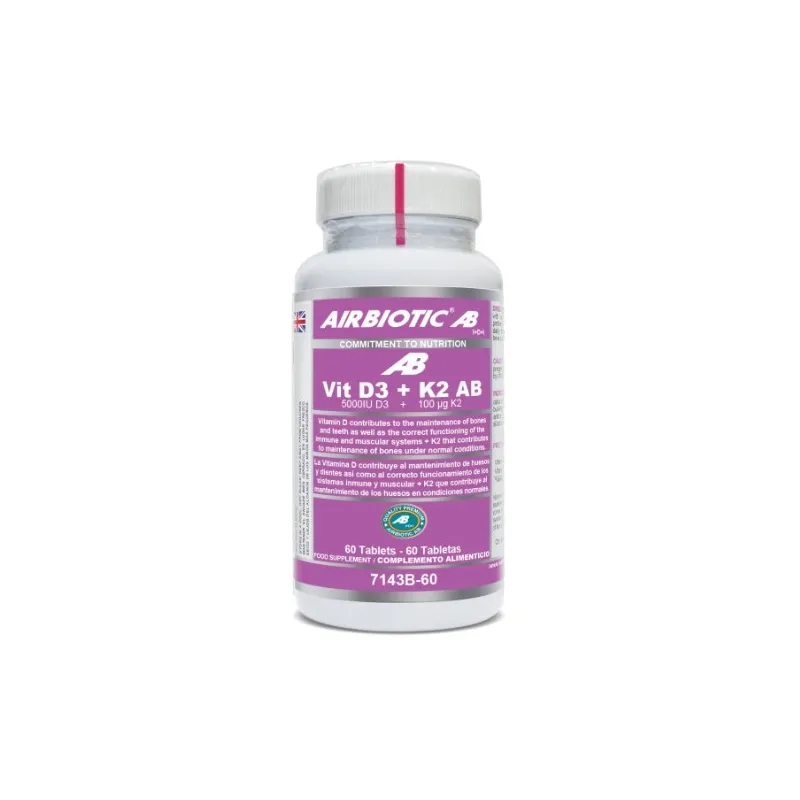 Vitamina d3+k2 5000iu/100ug 60 compresse, Airbiotic Ab