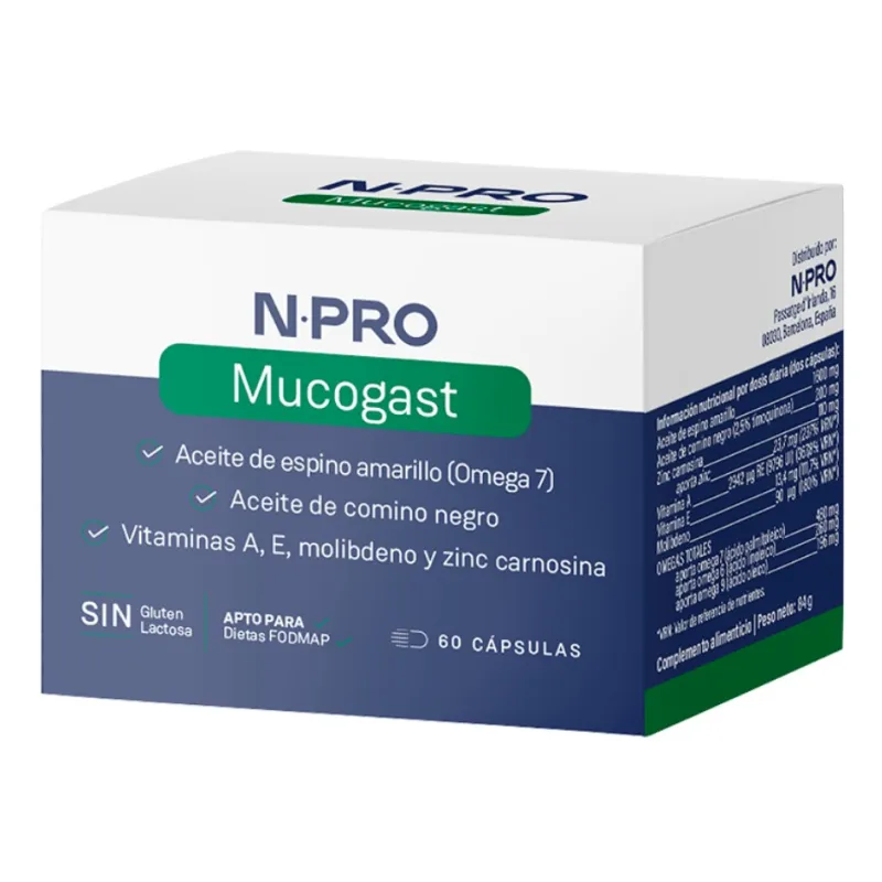 Mucogast 60 cápsulas, Npro