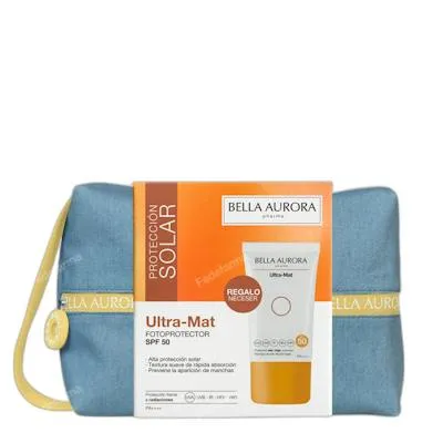 Antimanchas ultra-mat SPF50 + neceser jean, Bella Aurora
