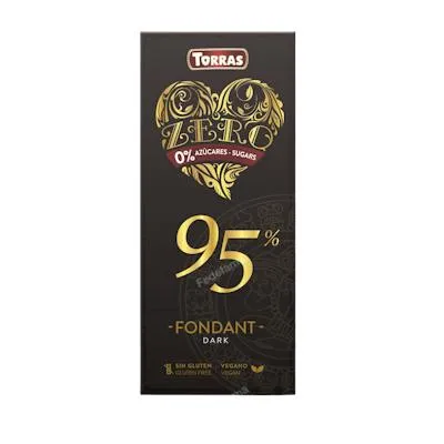 Zero azúcar chocolate 95 % cacao sin gluten 100 g, Torras