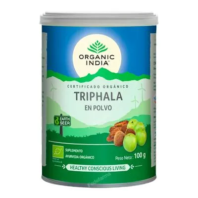 Triphala en polvo suplemento ayurveda orgánico 100 g, Organic India