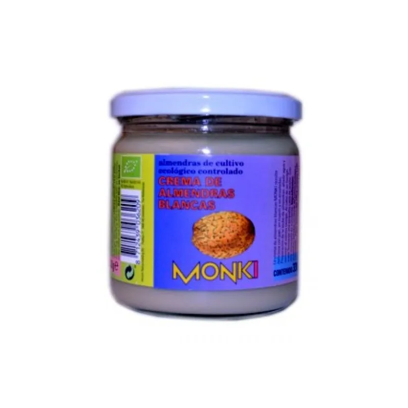 Crema almendras blanca 330 g, Monki