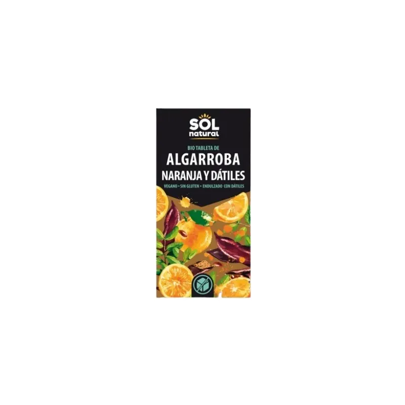 Tableta algarroba con naranja y dátiles sn BIO 70 g, Sol Natural